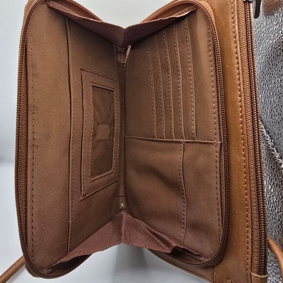 Fossil Leather Zip Around Crossbody Bag Purse - Picture 9 of 13